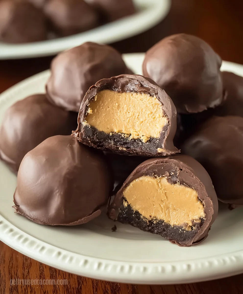 Easy Peanut Butter Buckeyes-Classic Chocolate Candies