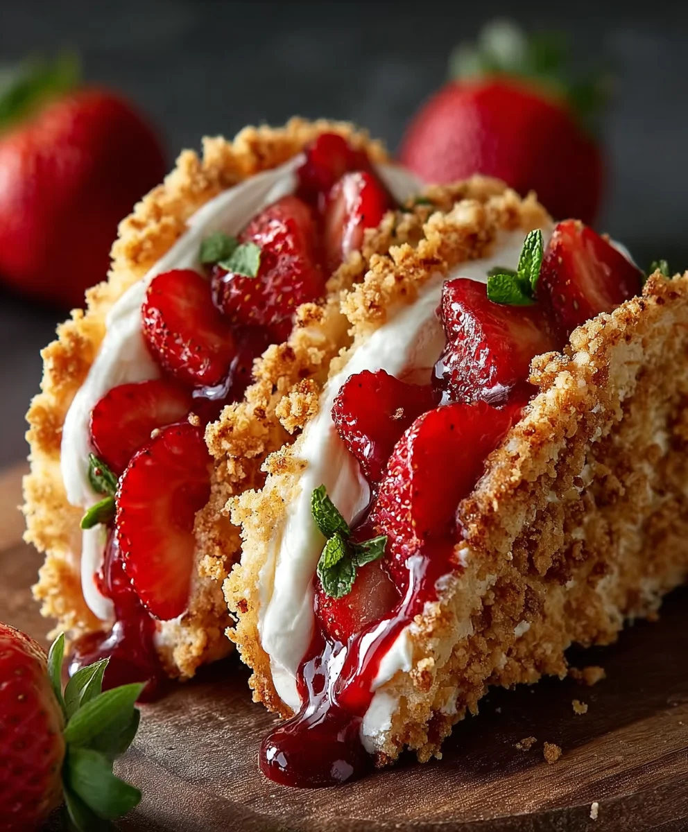 Strawberry Crunch Cheesecake Tacos-Sweet Treat