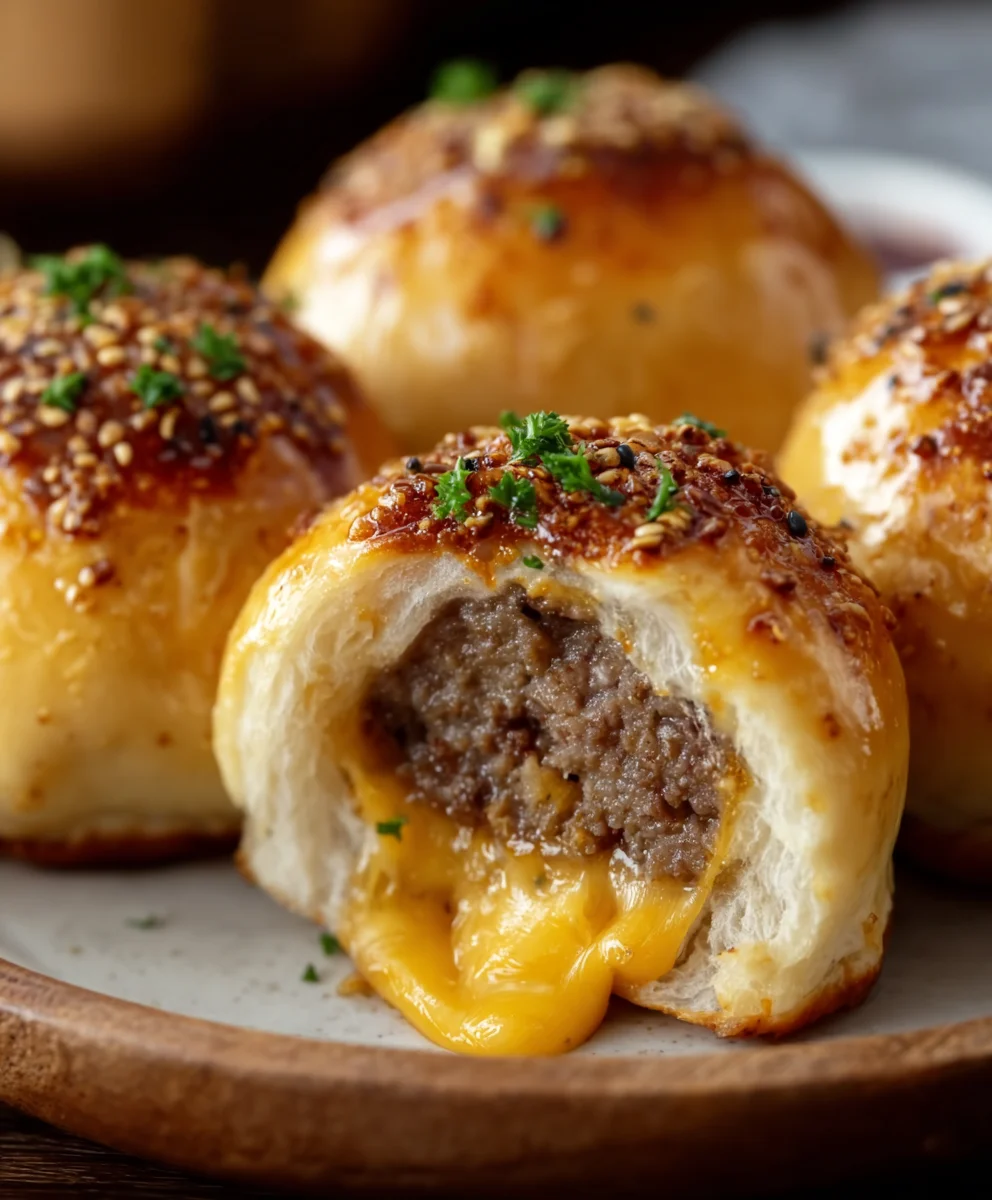 Garlic Parmesan Cheeseburger Bombs – Easy Beef Bites