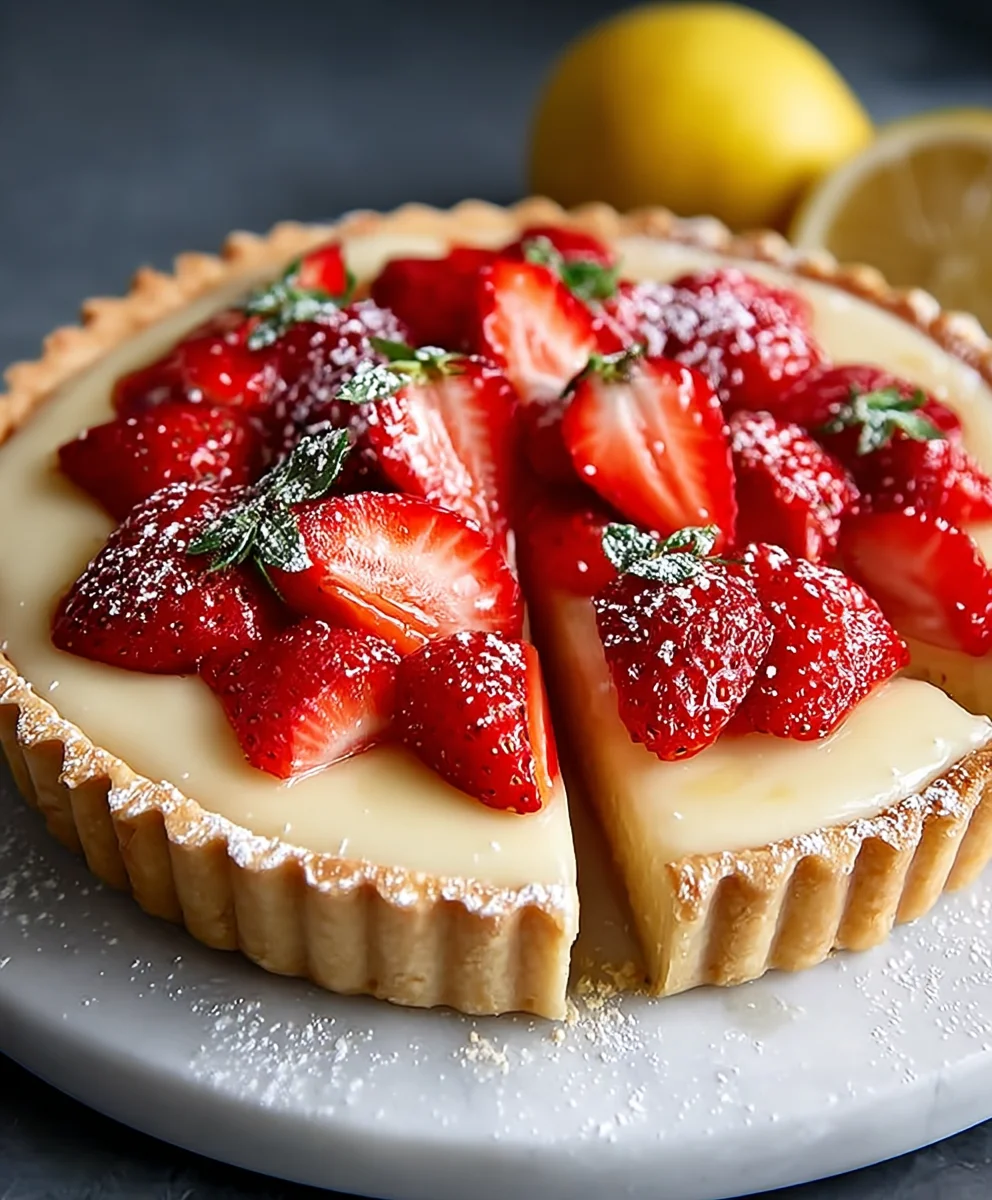 Strawberry Lemon Tart - Zesty Sweet Summer Delight