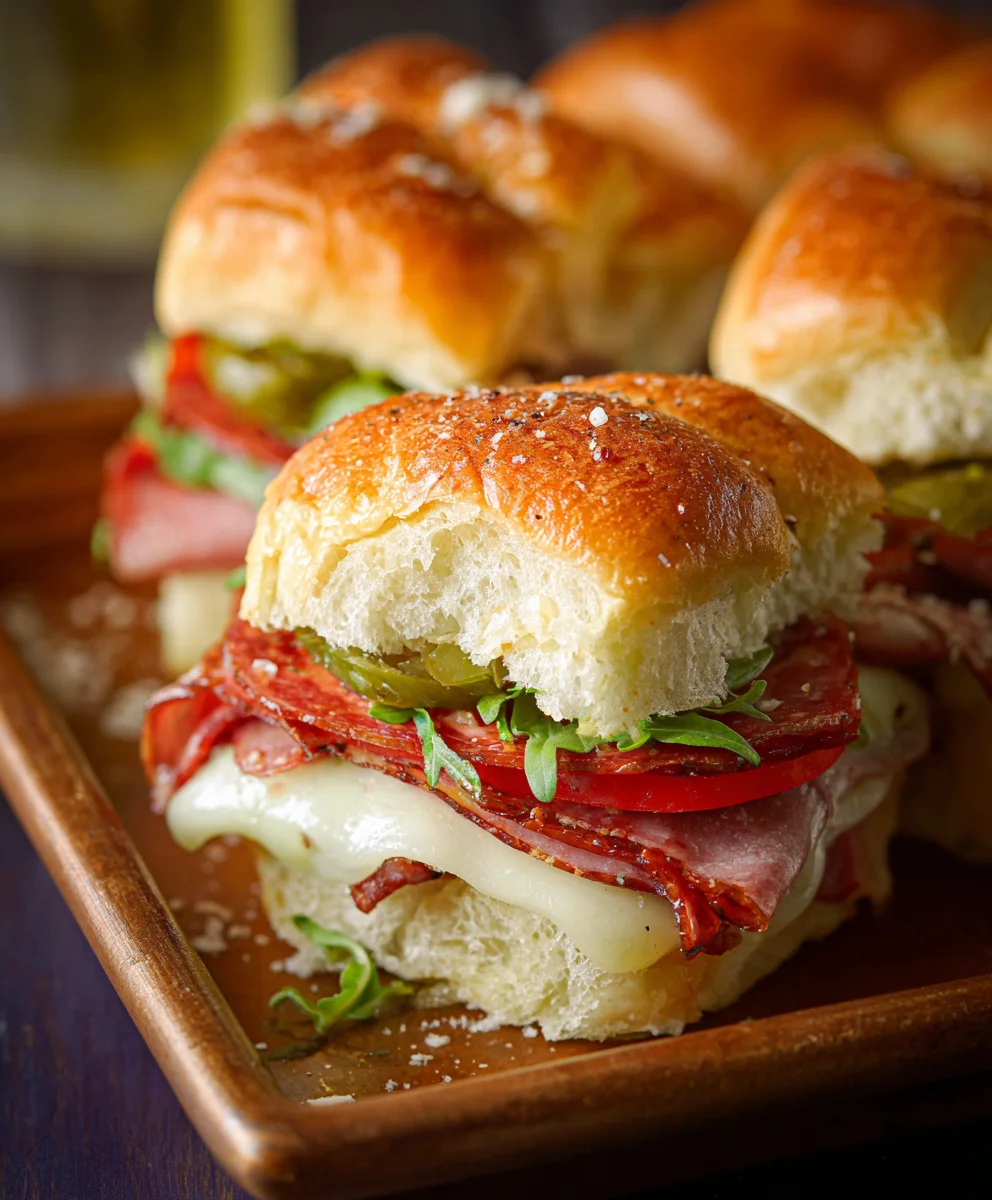 Hot Beef Italian Sub Sliders-Easy Party Appetizer