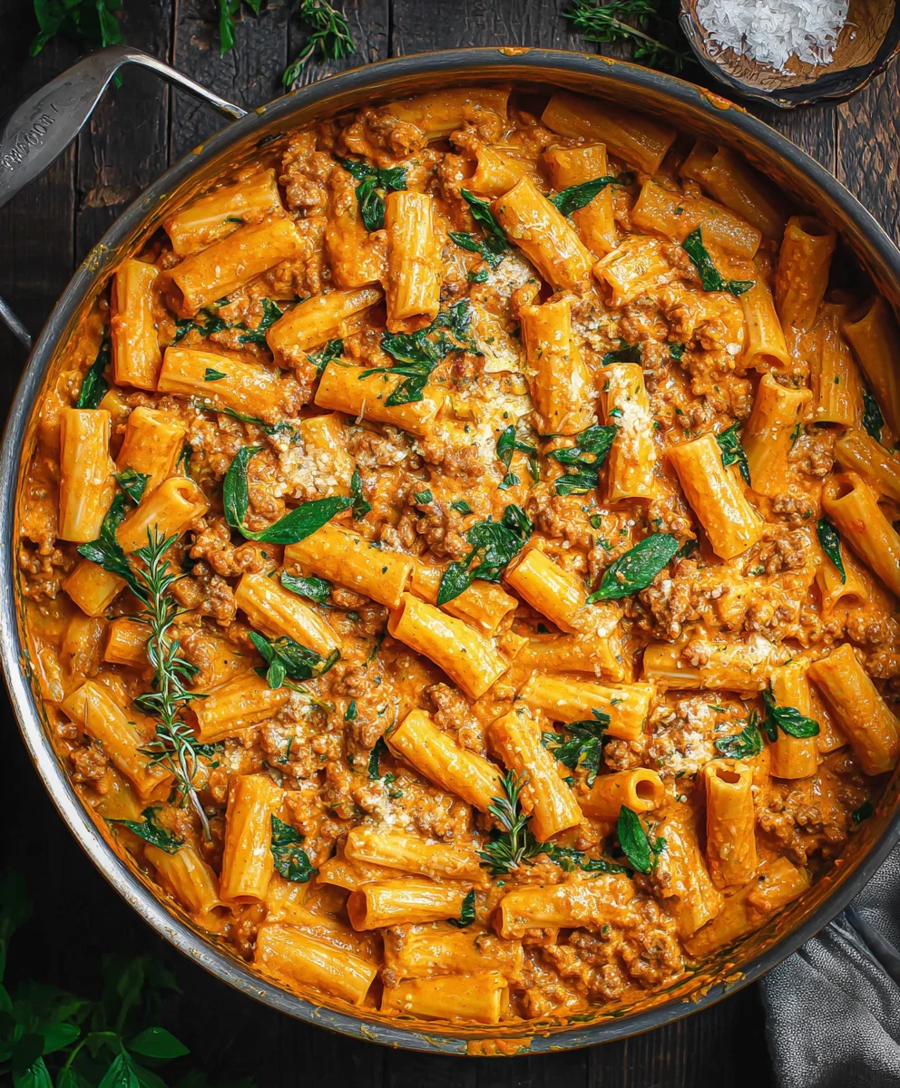 Creamy Beef Rigatoni - Easy 30-Minute One-Pan Meal