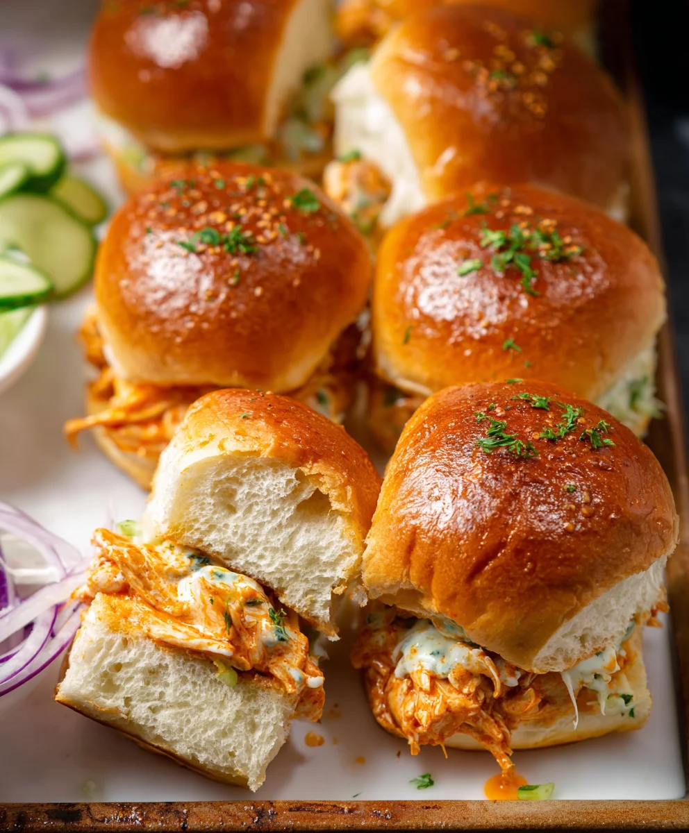 Spicy Buffalo Chicken Sliders-Easy Appetizer