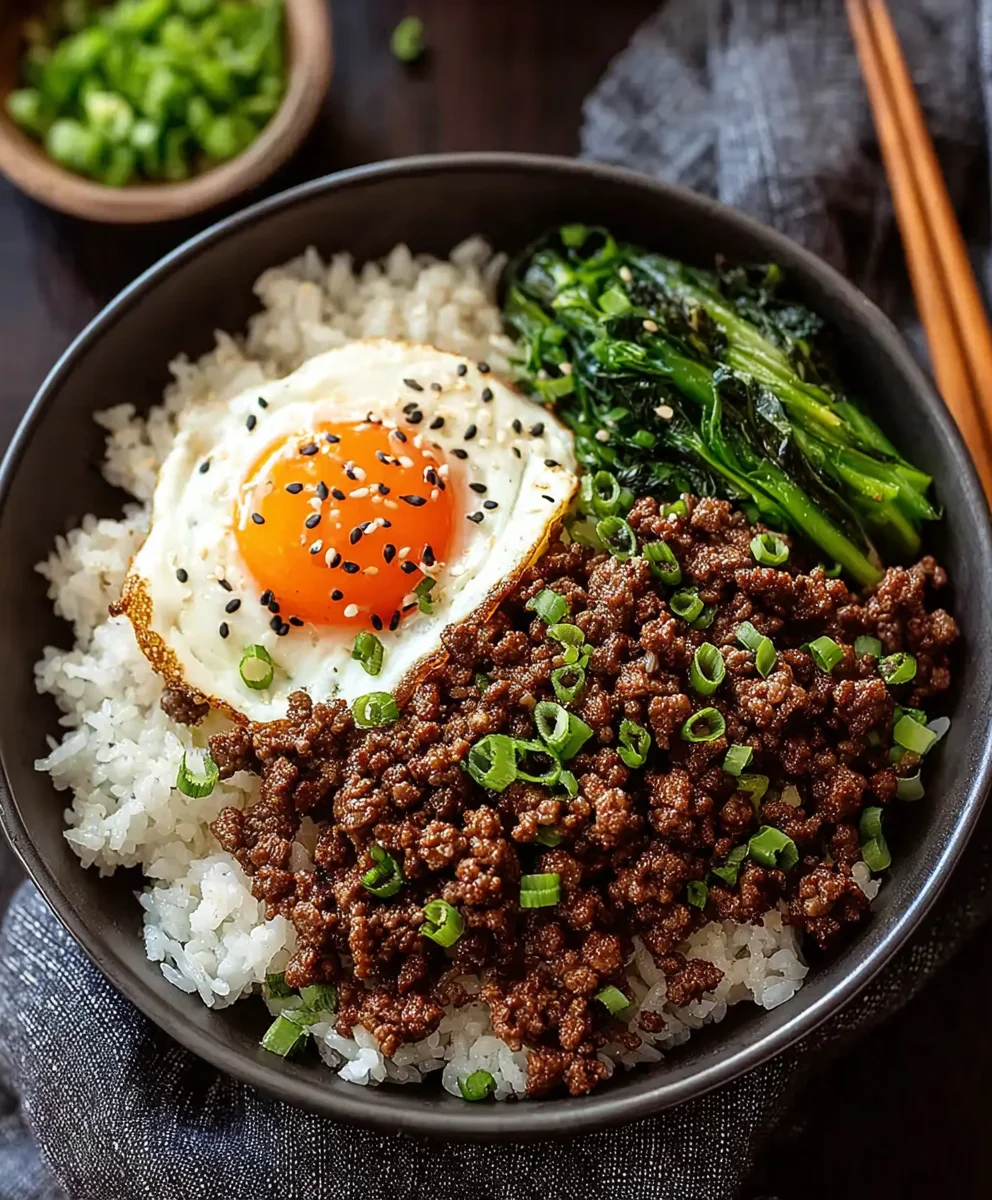 Quick Korean Ground Beef Bowl Recipe- Easy Dinner
