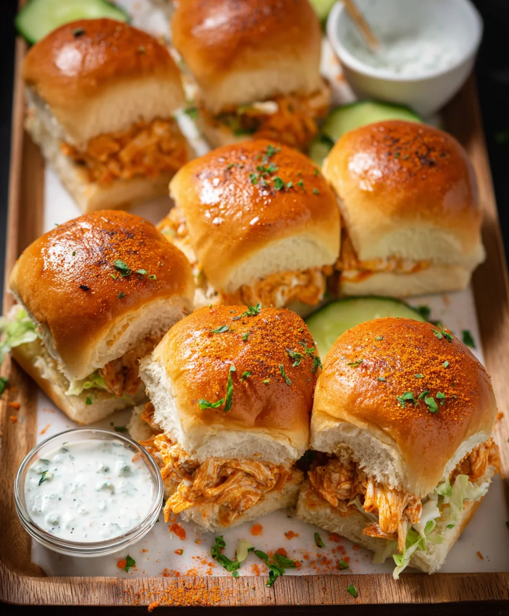 Spicy Buffalo Chicken Sliders-Easy Game Day Appetizer