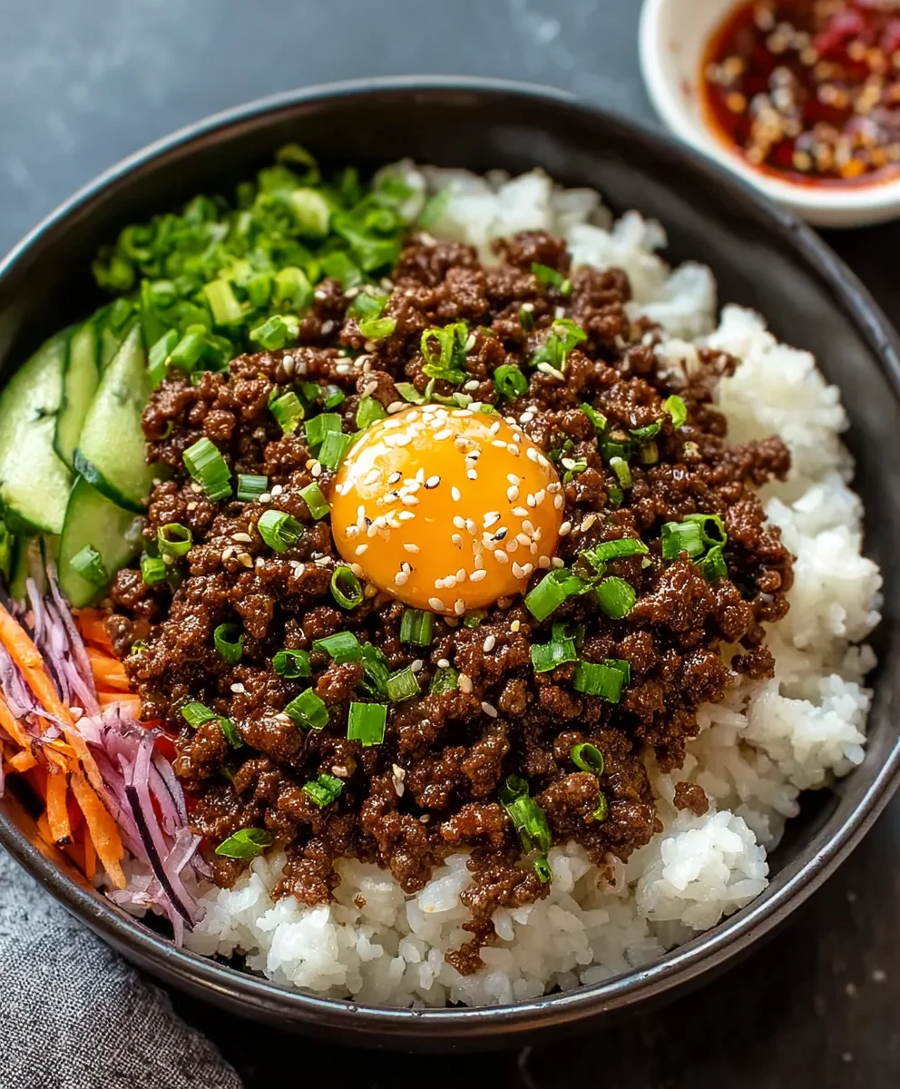 Quick Korean Ground Beef Bowl Recipe