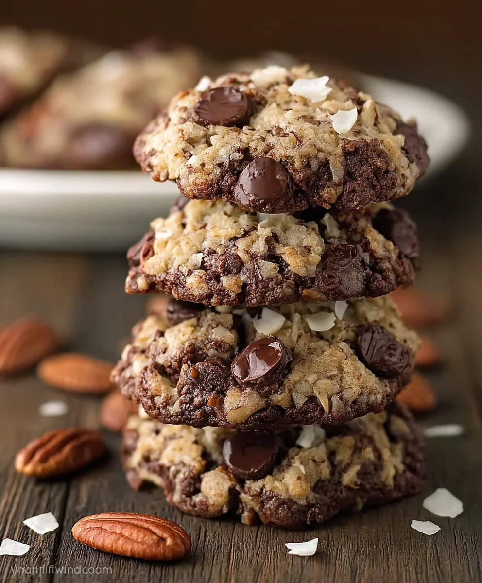 Chocolate Pecan Coconut Cookies-Decadent Delight