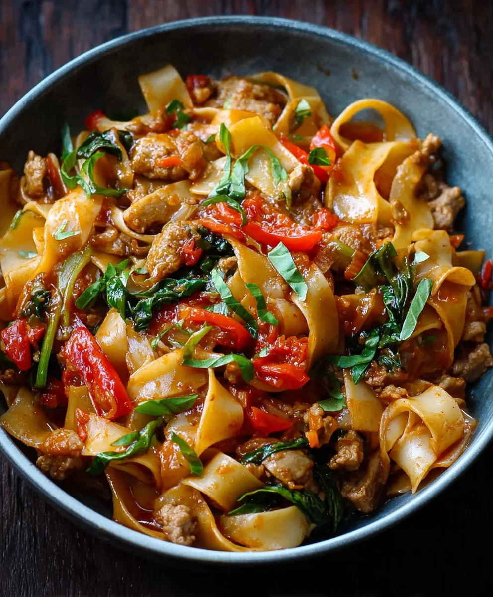 Spicy Beef Drunken Noodles-Authentic Italian Flavor