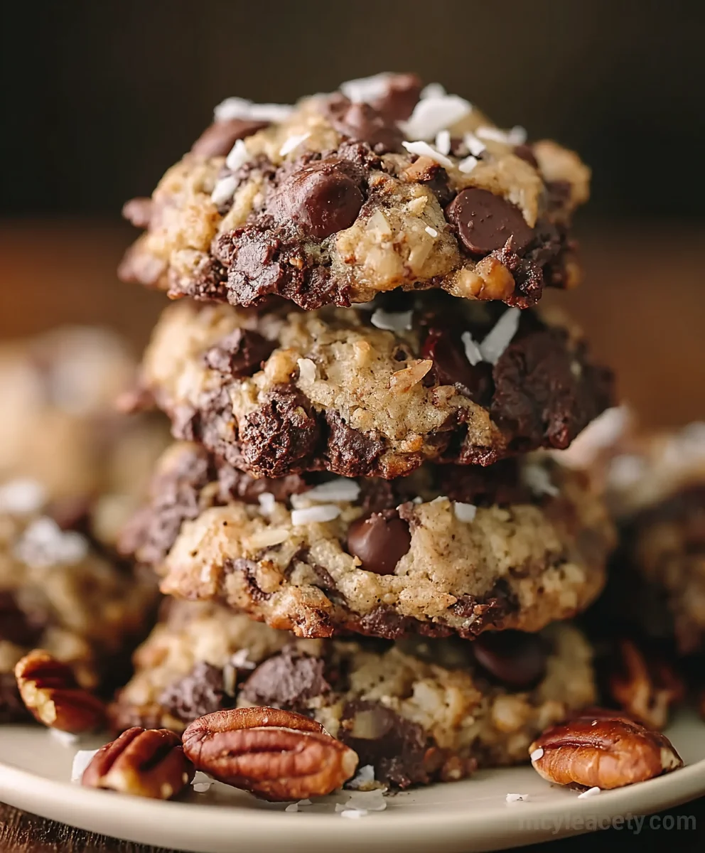 Chocolate Pecan Coconut Cookies-Decadent Delight