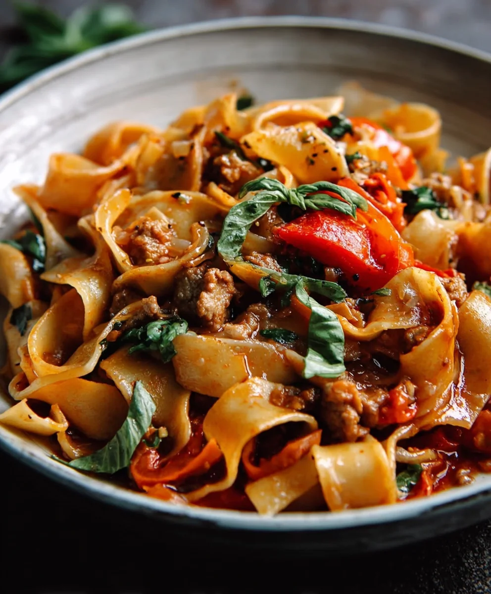 Spicy Beef Drunken Noodles-Authentic Italian Flavor