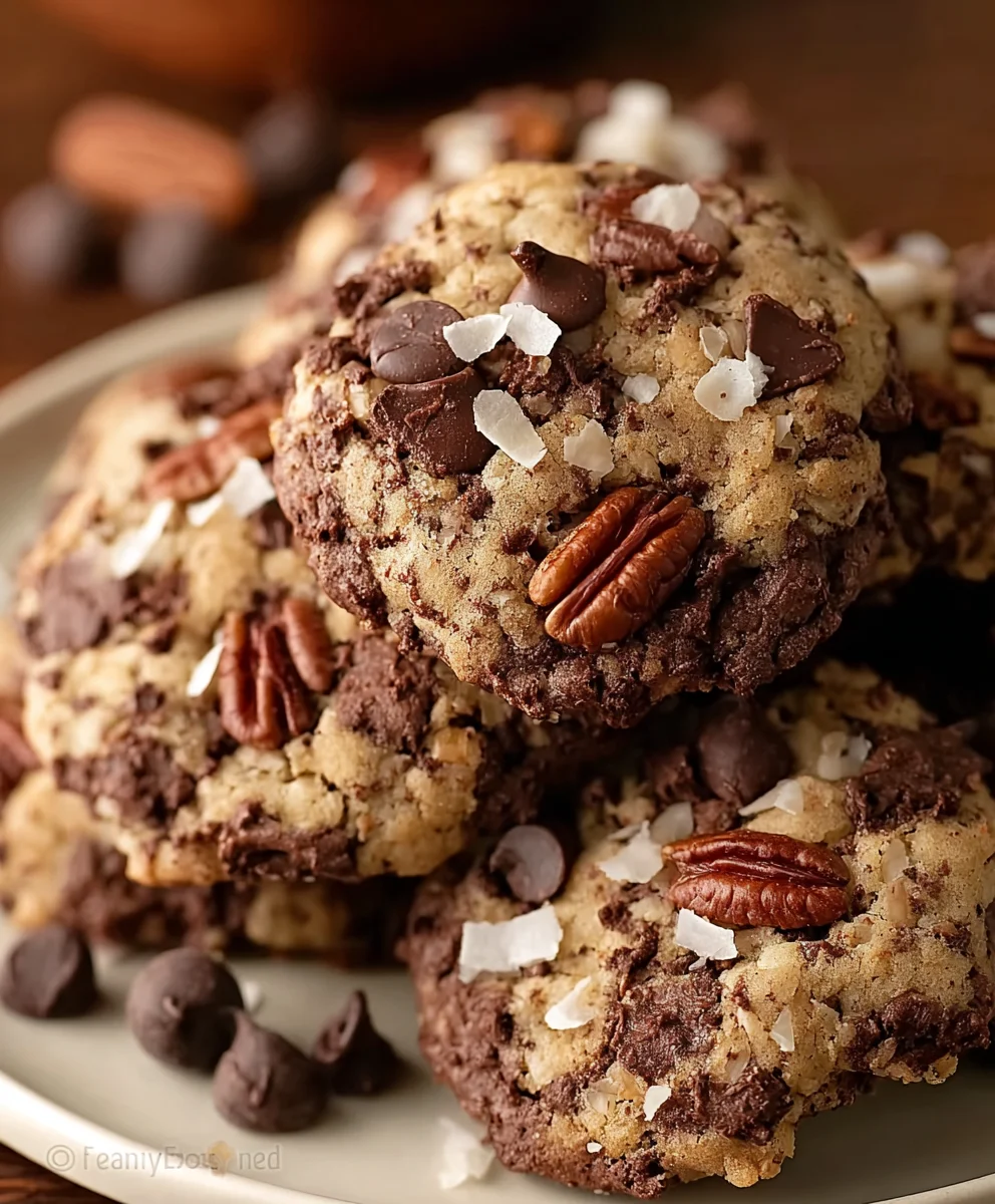 Delicious Chocolate Pecan Coconut Cookies Recipe