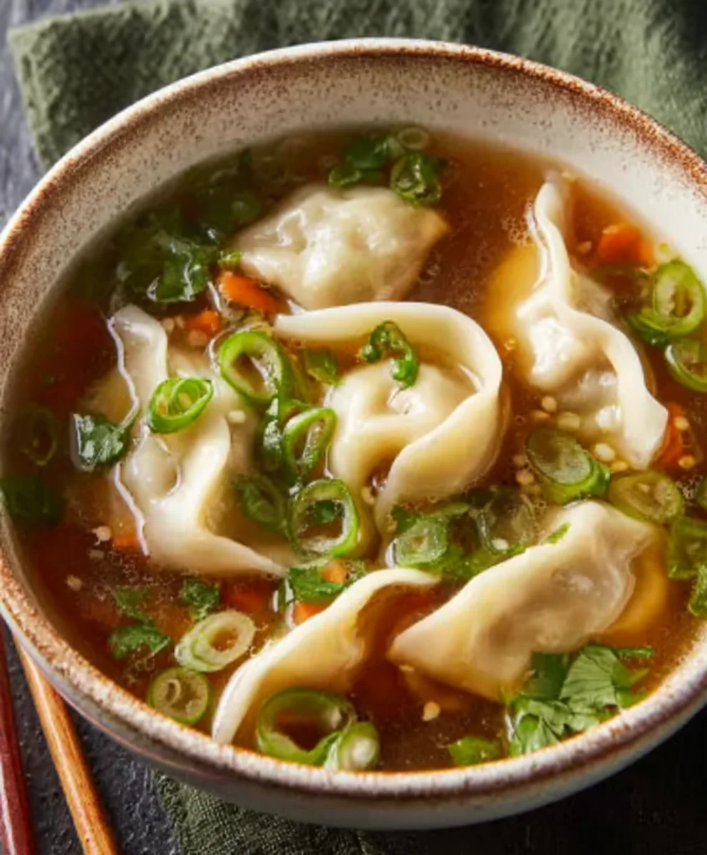 Hearty Potsticker Soup-Beefy Comfort Food