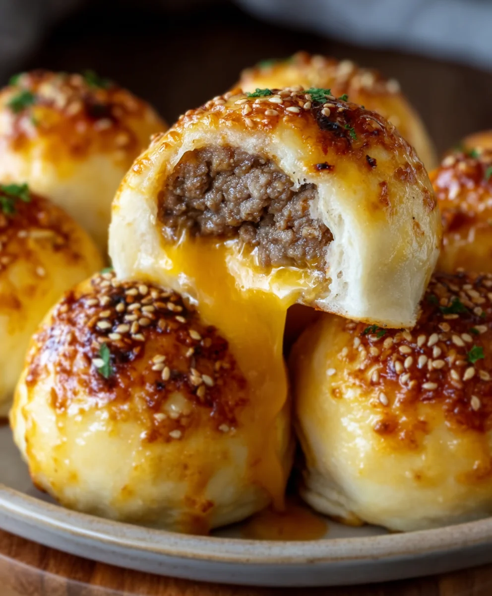 Garlic Parmesan Cheeseburger Bombs – Easy Beef Bites