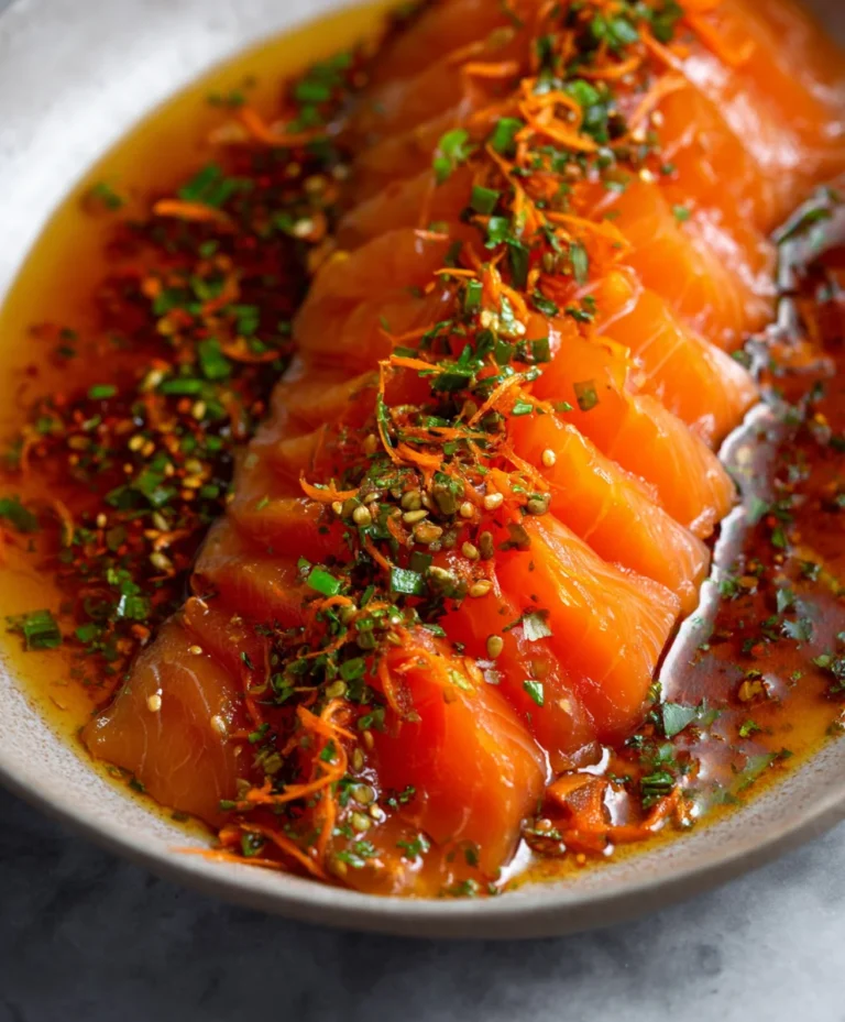 Spicy Salmon Crudo & Carrots- Fresh & Flavorful Recipe