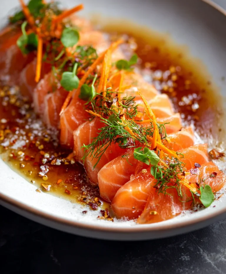 Spicy Salmon Crudo with Quick-Pickled Carrots