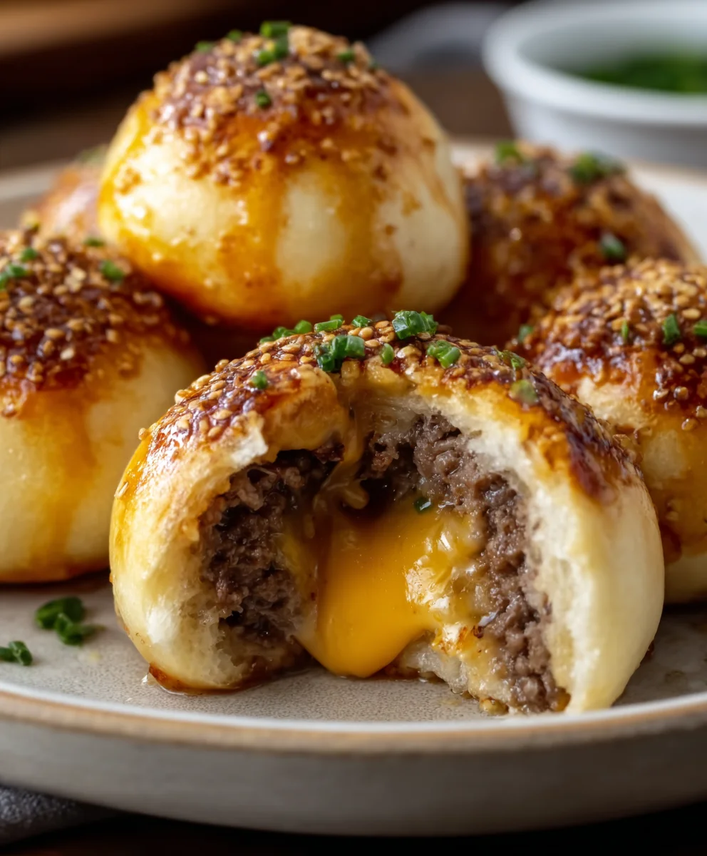 Garlic Parmesan Cheeseburger Bombs - Easy Beef Bites