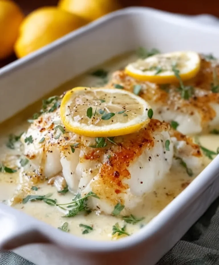 Baked Cod Coconut Lemon Cream Sauce