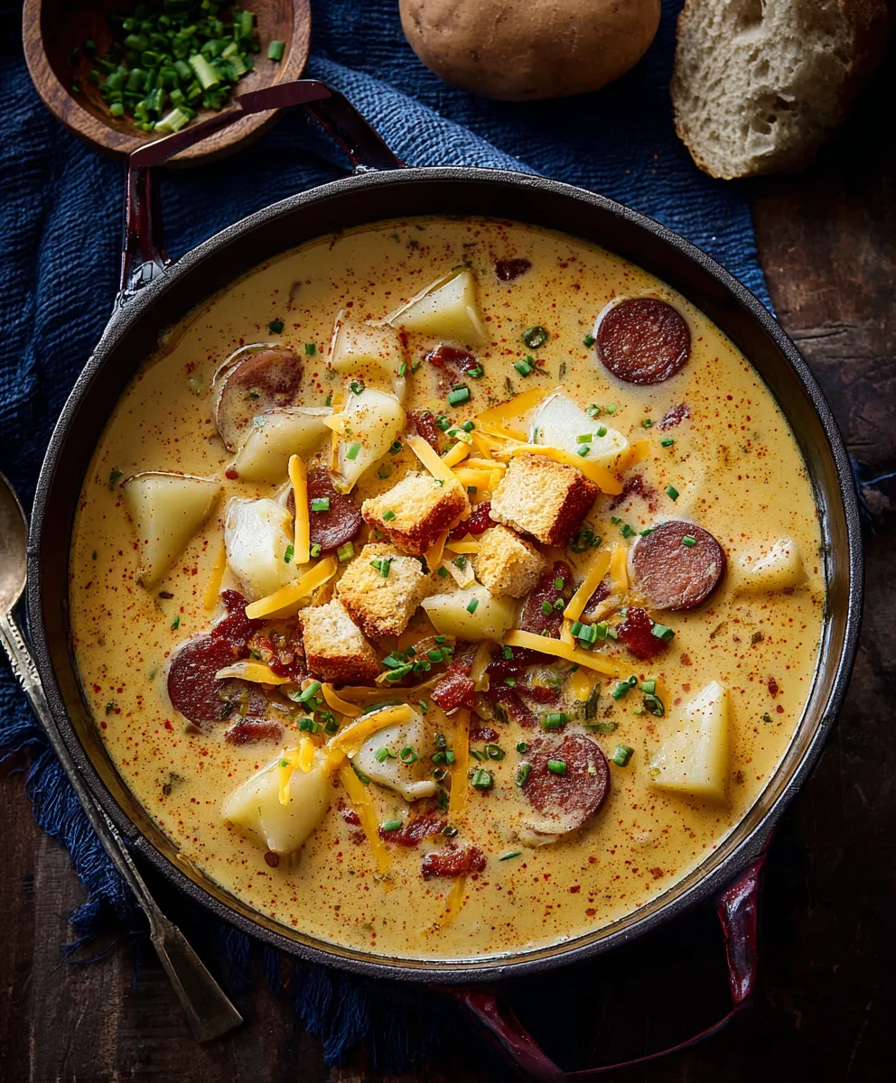 Spicy Cajun Potato Soup-Hearty & Flavorful