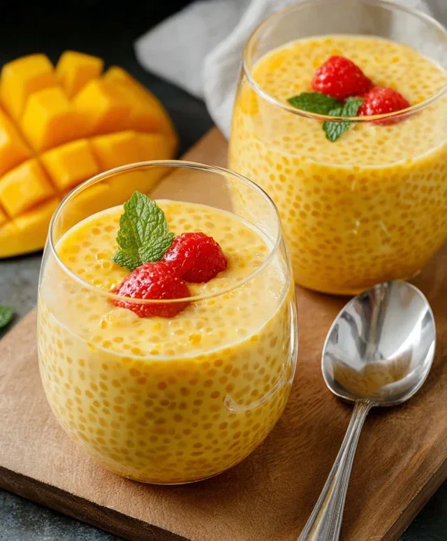 Mango Tapioca Pudding (Mango Sago)