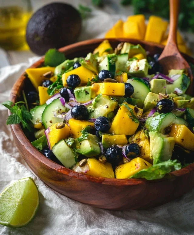 Mango Cucumber Salad with Blueberry and Avocado