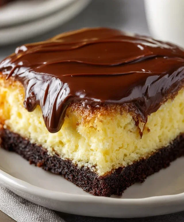 Boston Cream Poke Cake