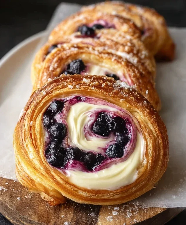 Swirled Blueberry Cream Cheese Danish
