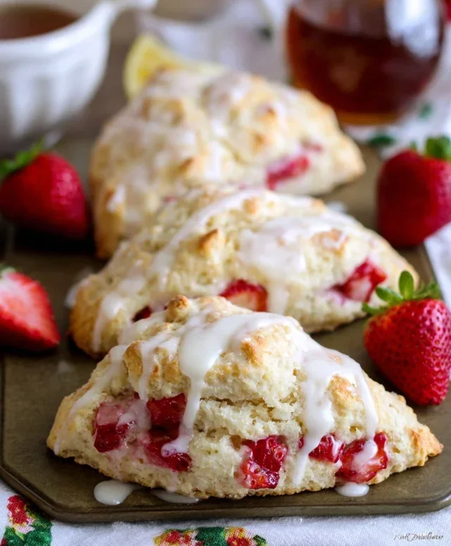 Strawberry Lemon Cream Scones