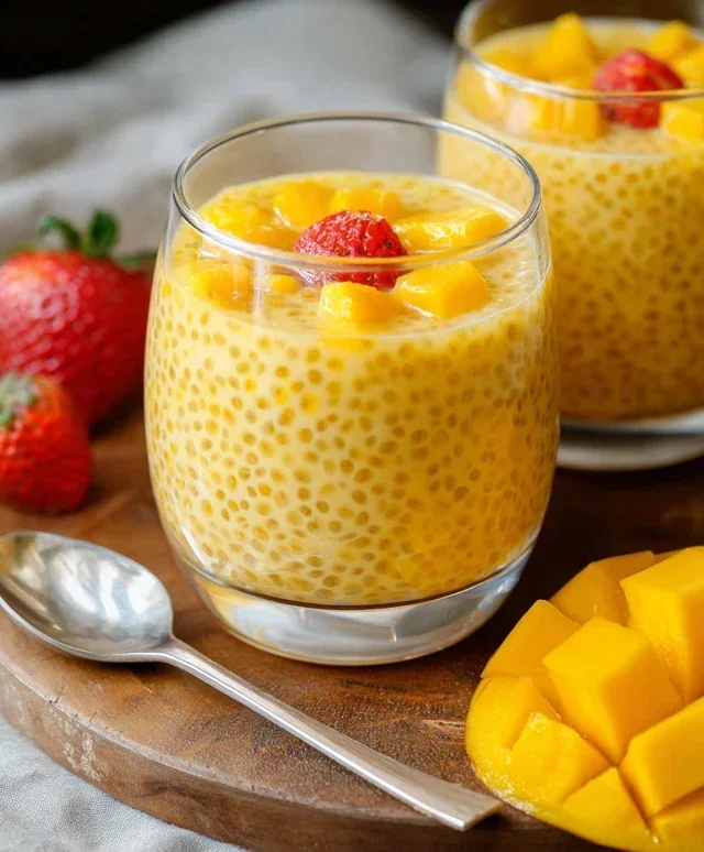 Mango Tapioca Pudding (Mango Sago)