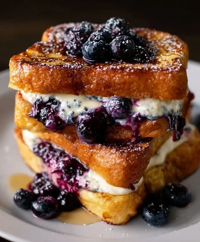Blueberry Cream Cheese Stuffed French Toast