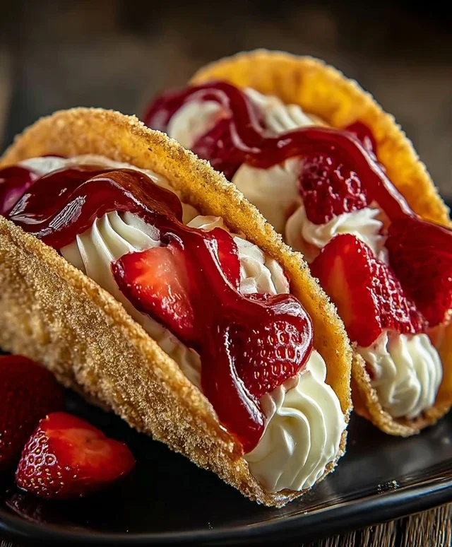 Strawberry Cheesecake Dessert Tacos