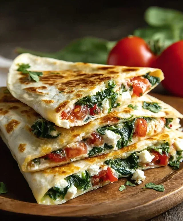 Spinach and Feta Quesadillas