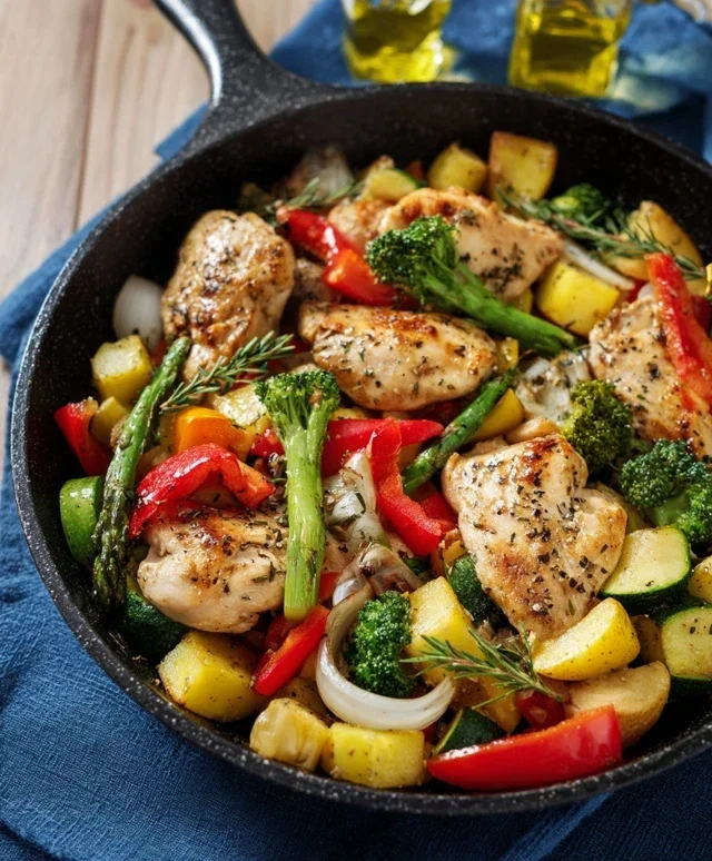 Healthy Chicken and Vegetables Skillet
