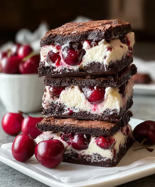 Cherry Brownie Ice Cream Sandwiches