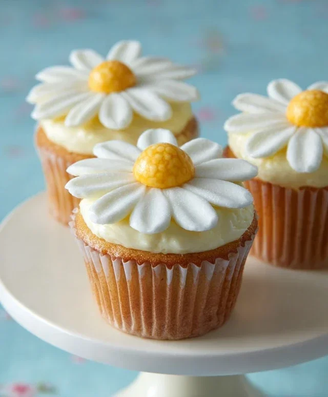 Super Cute Daisy Cupcakes