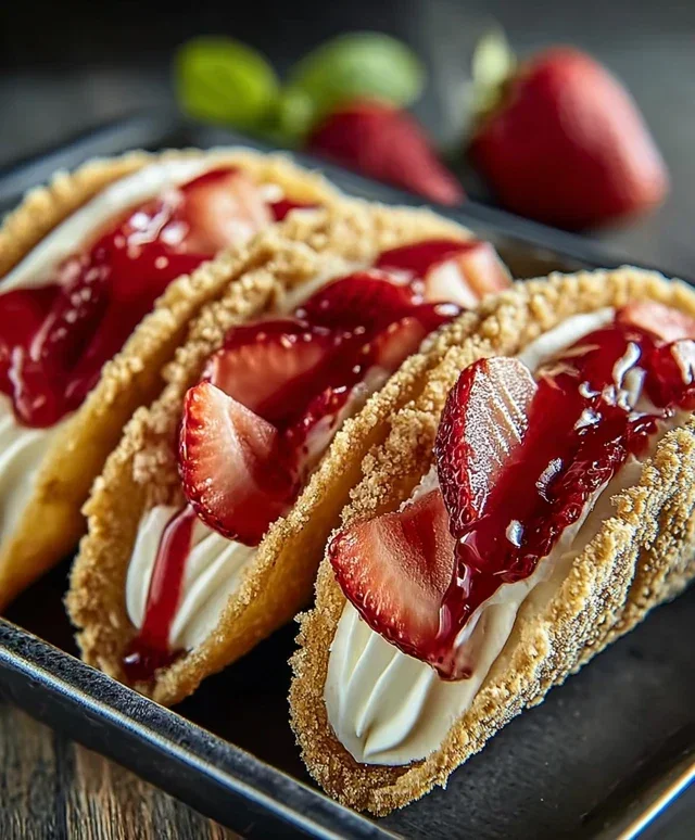 Strawberry Cheesecake Dessert Tacos