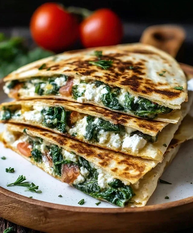 Spinach and Feta Quesadillas