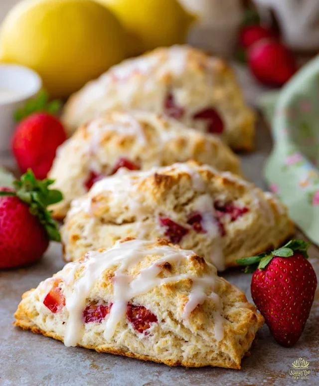 Strawberry Lemon Cream Scones