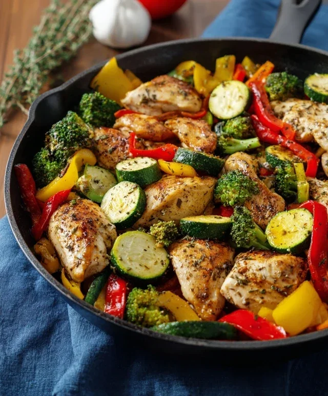 Healthy Chicken and Vegetables Skillet