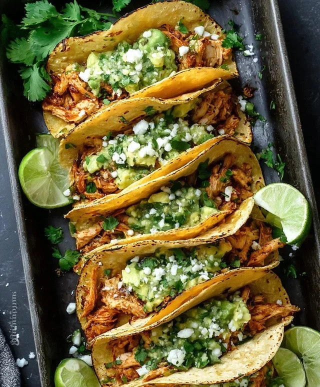 Crispy Poblano Chicken Tacos with Avocado-Jalapeño Salsa
