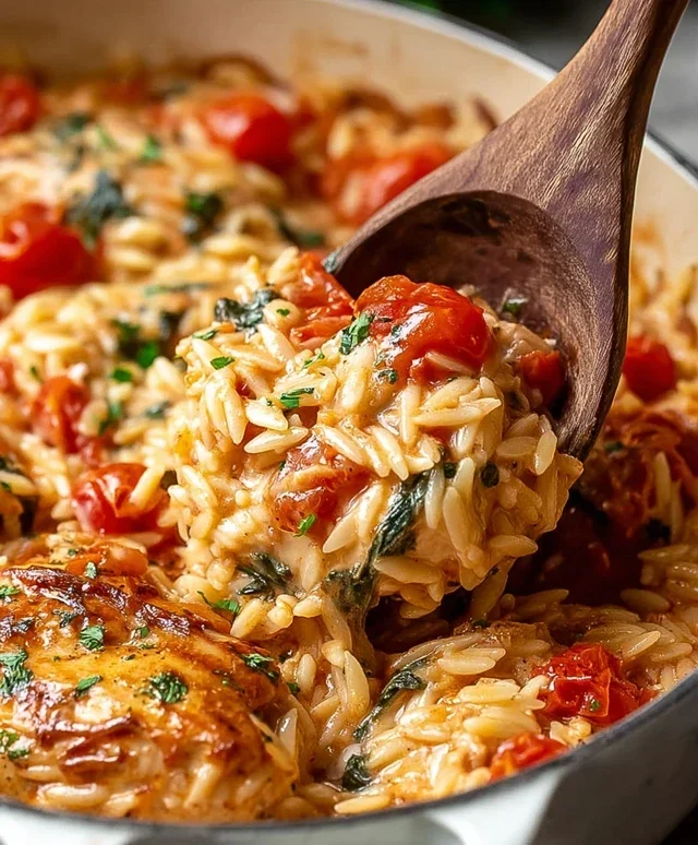 Orzo Tuscan Chicken Bake