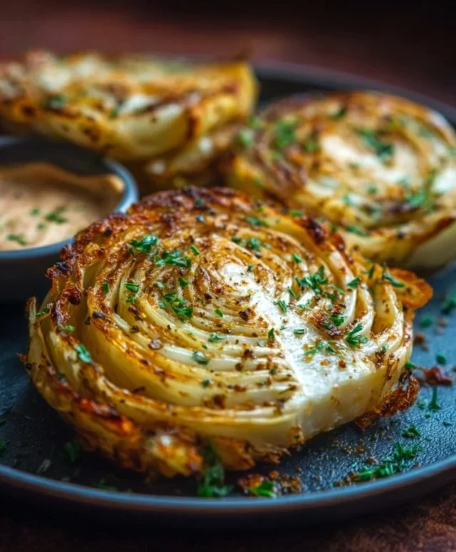 Oven Roasted Garlic Cabbage Steaks