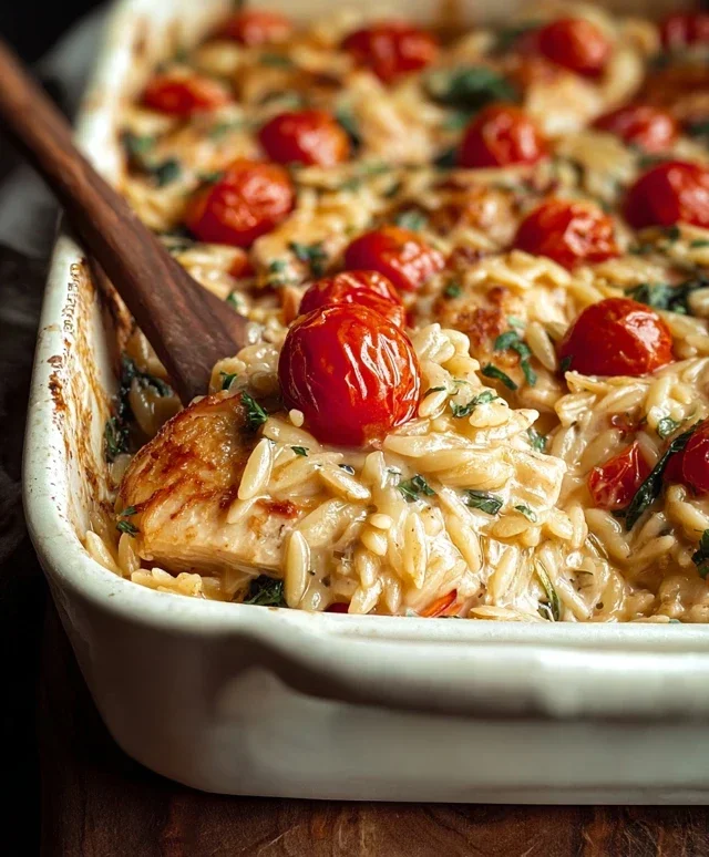 Orzo Tuscan Chicken Bake