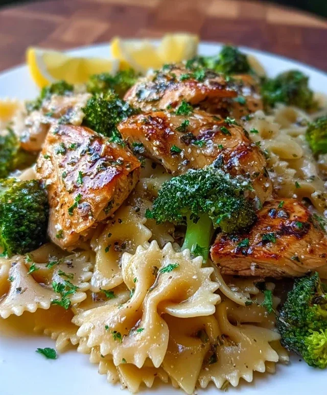 Cowboy Butter Lemon Bowtie Chicken with Broccoli Bliss