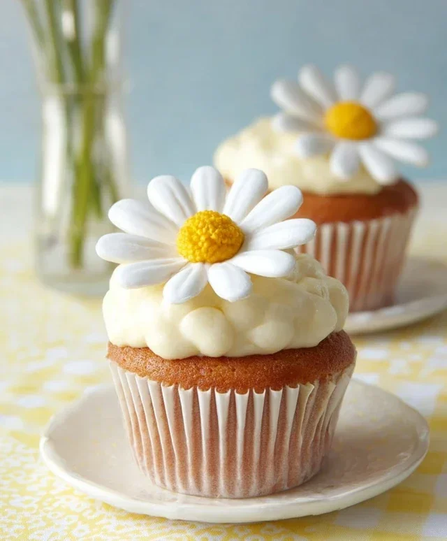 Super Cute Daisy Cupcakes