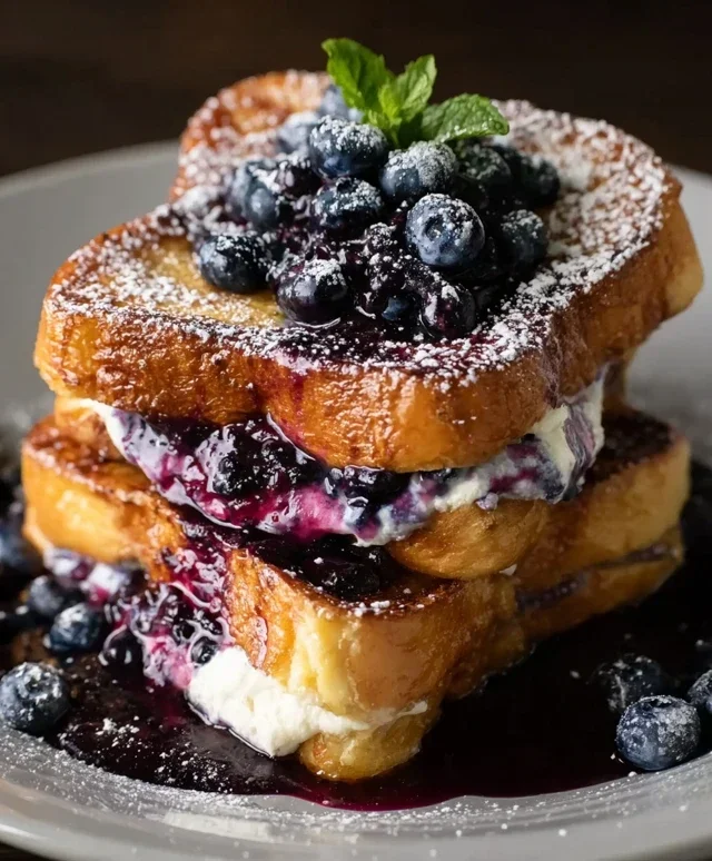 Blueberry Cream Cheese Stuffed French Toast