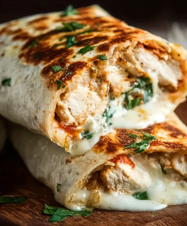 Cheesy Garlic Chicken Wraps