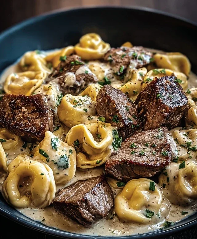 Cracked Garlic Steak Tortellini in Creamhouse Sauce Bliss