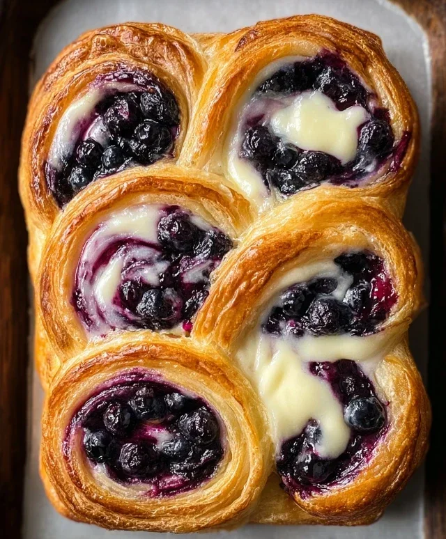Swirled Blueberry Cream Cheese Danish