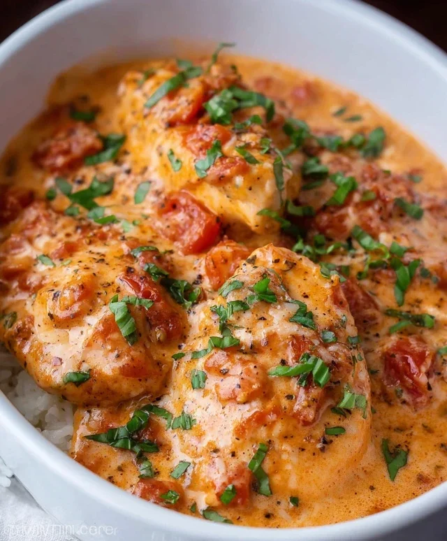 Slow Cooker Creamy Tomato Basil Chicken