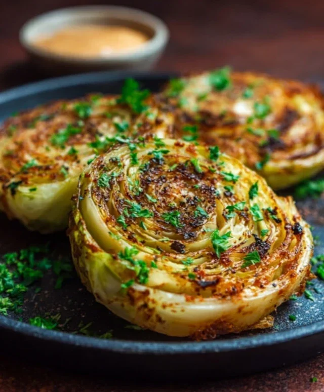 Oven Roasted Garlic Cabbage Steaks